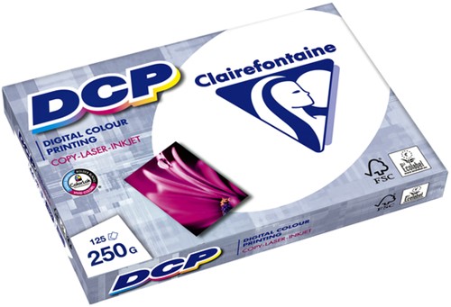 Laserpapier Clairefontaine DCP A4 250gr wit 125 vel