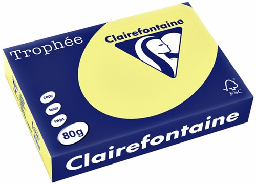 Kopieerpapier Trophee A4 80gr citroengeel 500vel