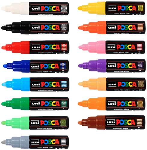 Paintmarker  Uni POSCA PC7M breed wit-2