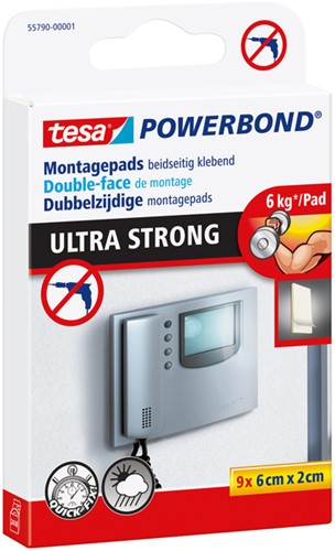 Powerbond Tesa 55790 montagetape ultra 2x6cm 9 stuks