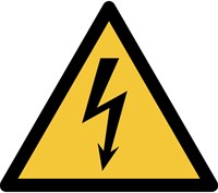 Pictogram bordje Djois Waarschuwing: elektrische spanning geel
