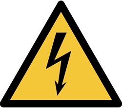 Pictogram bordje Djois Waarschuwing: elektrische spanning geel