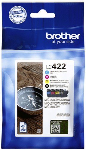 Inktcartridge Brother LC-422VAL zwart 3 kleuren