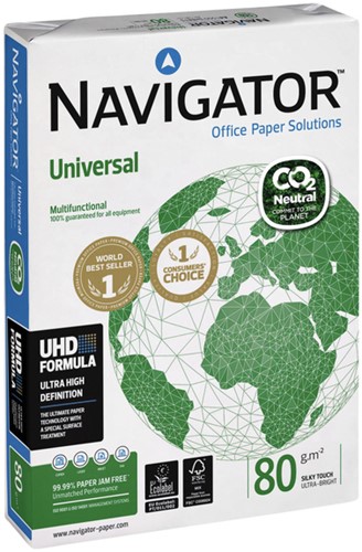 Kopieerpapier Navigator Universal CO2 A4 80gr wit 500vel