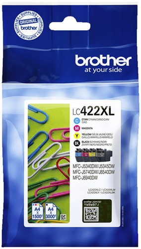 Inktcartridge Brother LC-422XLVAL zwart 3 kleuren
