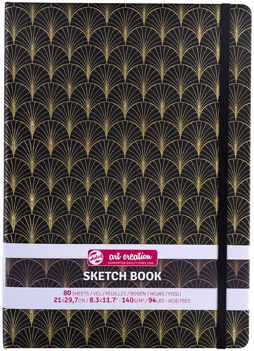 Schetsboek Talens Art Creation 80 witte vellen 140gr 210x297mm art deco