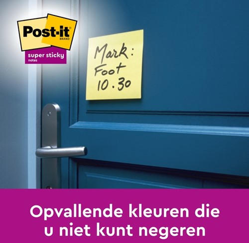 Memoblok Post-it 654 Super Sticky 76x76mm canary yellow 12 stuks-3