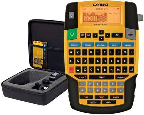 Labelprinter Dymo Rhino 4200 industrieel azerty 19mm geel in koffer-3