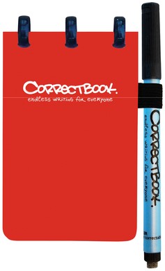 Notitieboek Correctbook A7 blanco 40blz horizon red