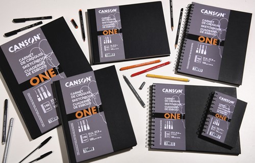 Schetsboek Canson Art Book One spiraalgebonden 160vel 100gr 216x140mm wit-2