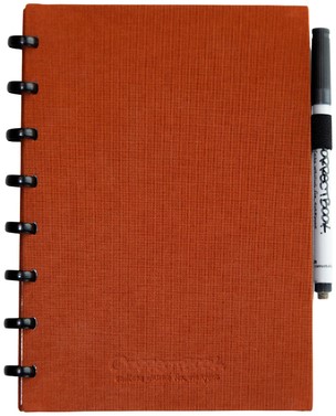 Notitieboek Correctbook A5 blanco 40blz linnen rusty red