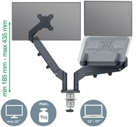 Monitor- en laptoparm Leitz Ergo ruimtebesparend dubbel donkergrijs-8