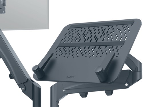Monitor- en laptoparm Leitz Ergo ruimtebesparend dubbel donkergrijs-2