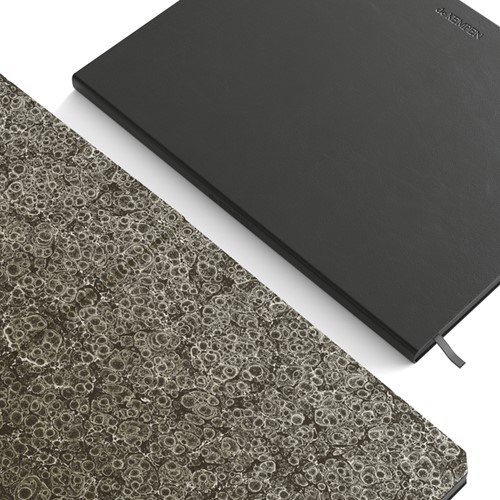 Notitieboek de KEMPEN Ashblack 171x220mm blanco 192 pag 90gr zwart-2