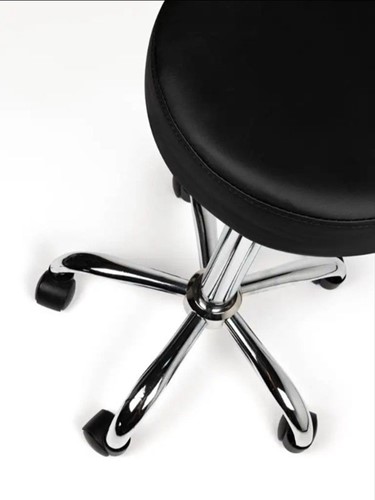 Tabouret kruk Office hoog met gasveer harde wielen zw-2