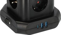 Stekkerdoos Brennenstuhl toren 8 voudig met 2x USB A 1x USB C PD zwart-3