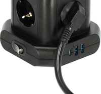 Stekkerdoos Brennenstuhl toren 8 voudig met 2x USB A 1x USB C PD zwart-1