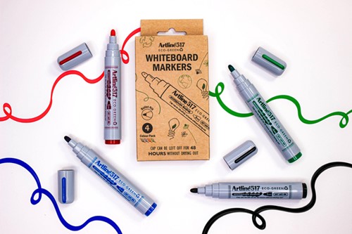 Whiteboardmarker Artline 517 Dry Safe Eco rond medium ass 4 stuks-3