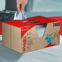 Poetsdoek WypAll L20 GeneralClean 420x330mm 280vel dispenserdoos blauw 7400-2