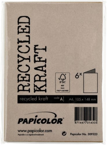 Correspondentiekaart Papicolor dubbel 105x148mm bruin pak à 6 stuks-3