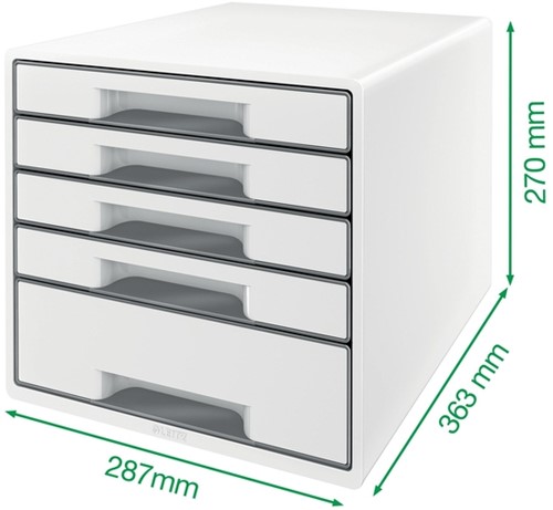 Ladenblok Leitz WOW 4 laden wit/ijsblauw-3