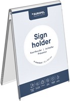 Tafelnaambord Europel V-standaard 70 x100mm acryl