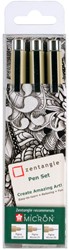 Tekenset Sakura Zentangle set à 3 pennen zwart