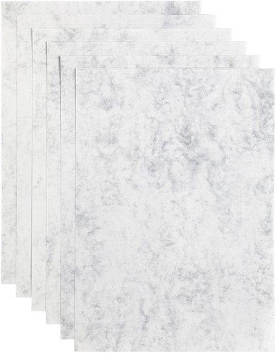 Kopieerpapier Papicolor A4 200gr 6vel marble grijs