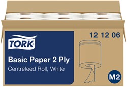 Poetspapier Tork M2 Basic Universal 2-laags 160m wit 121206