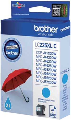 Inktcartridge Brother LC-225XLC blauw HC