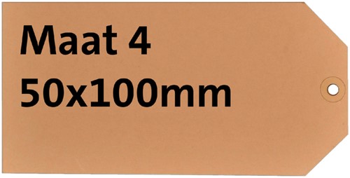 Label karton nr4 200gr 50x100mm chamois 1000stuks
