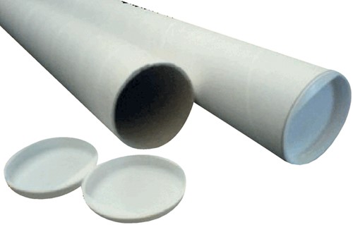 Verzendkoker CleverPack A3 330x50mm met doppen wit pak à 20 stuks