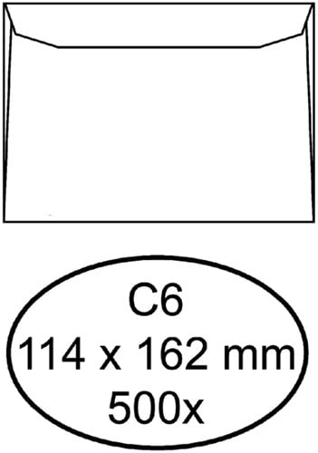 Envelop Quantore bank C6 114x162mm wit 500 stuks